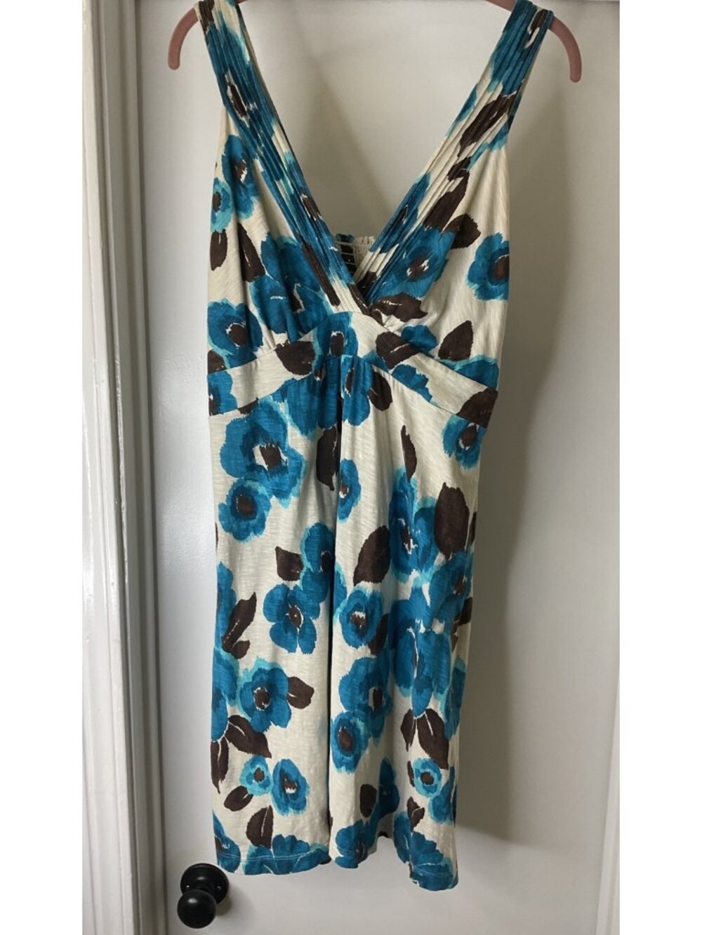 Tommy Bahama Sleeveless Mini Dress Painted Flowers 100% Cotton Size XL Resort Su